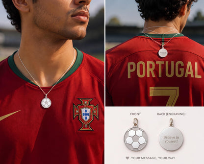 "Striker" Soccer Ball Pendant - 925 Sterling Silver