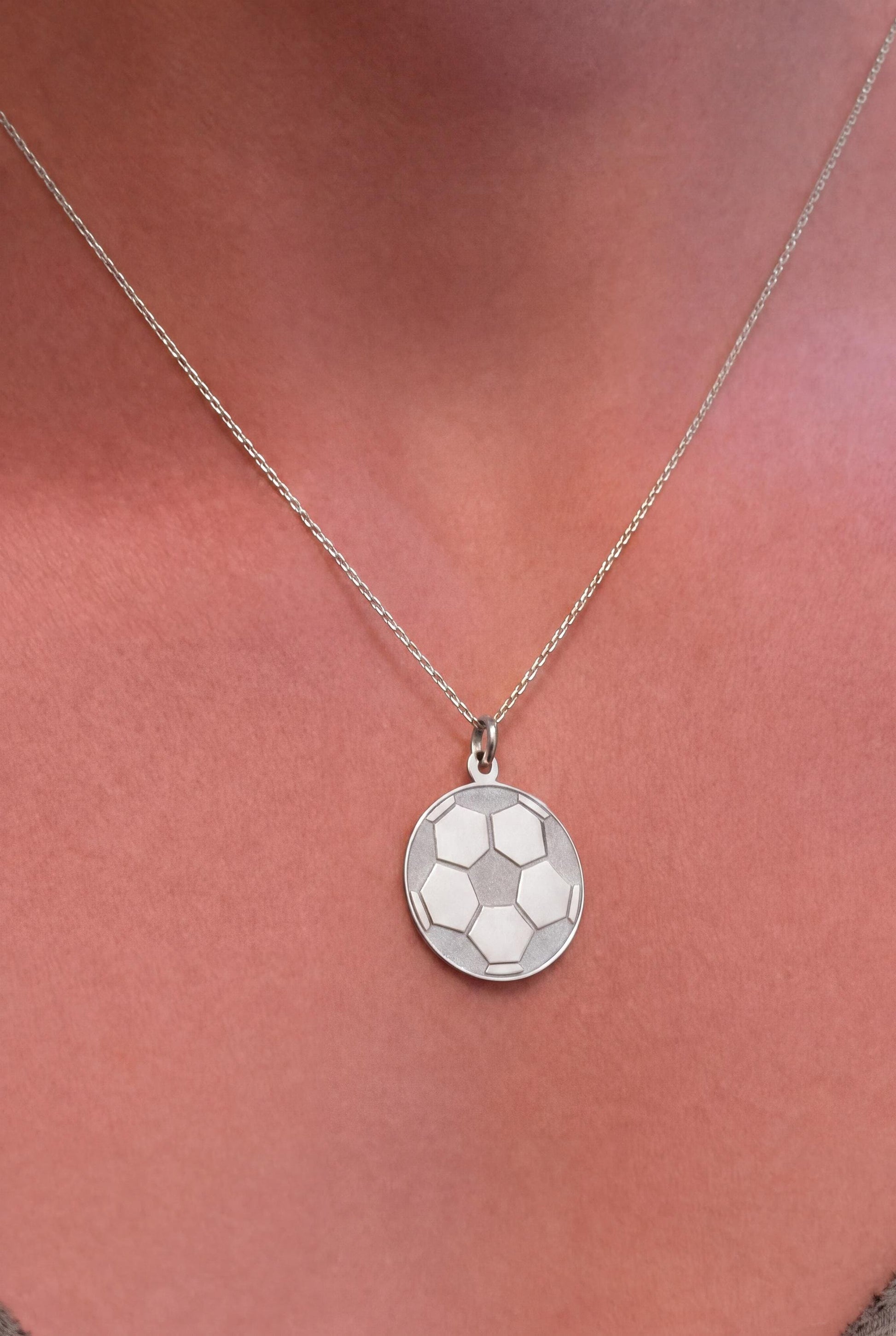 "Striker" Soccer Ball Pendant - 925 Sterling Silver