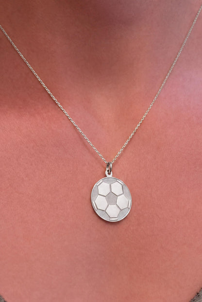 "Striker" Soccer Ball Pendant - 925 Sterling Silver