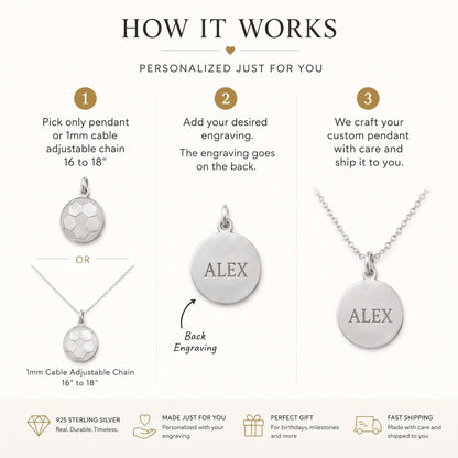 "Striker" Soccer Ball Pendant - 925 Sterling Silver