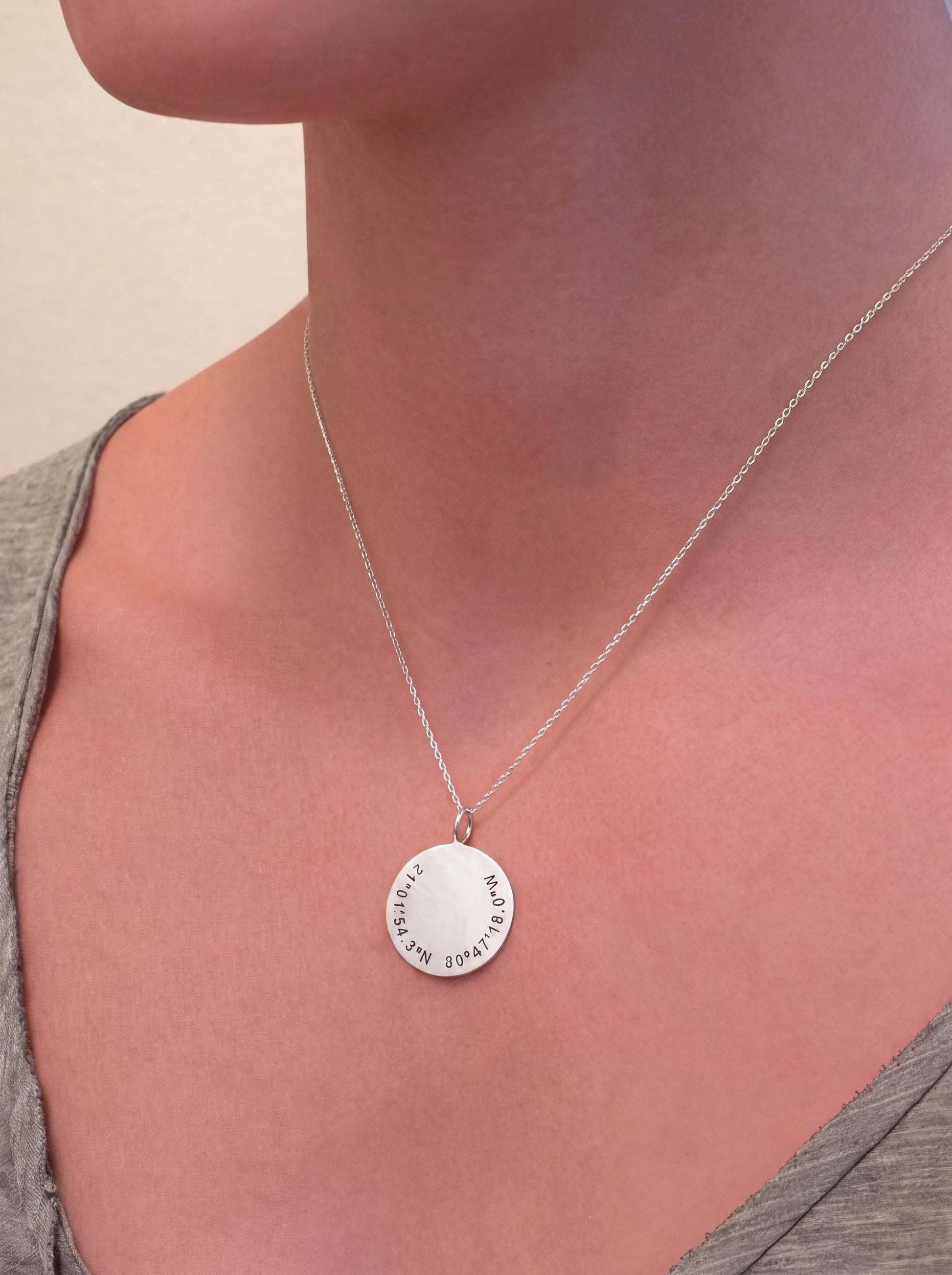 "Coordinated Medal" Pendant Necklace - 925 Sterling Silver