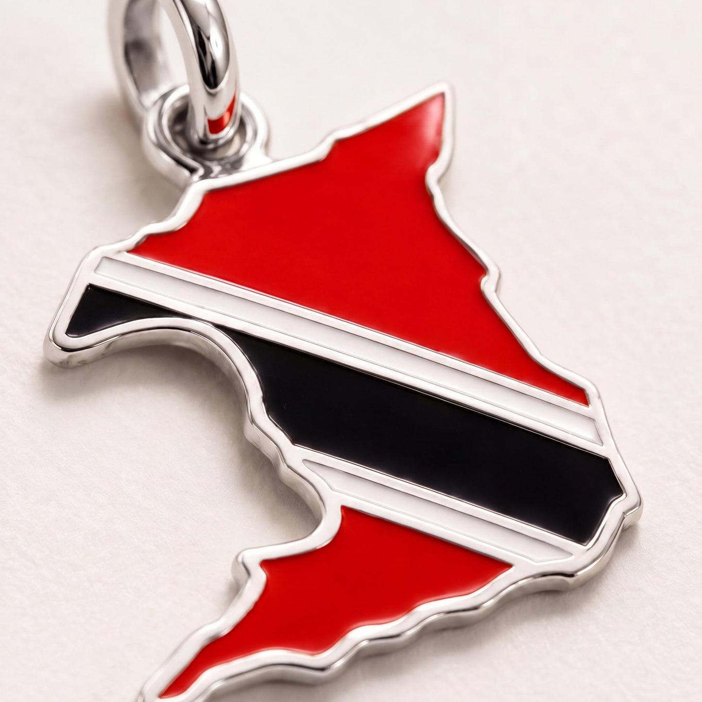 "Trinidad & Tobago Map" Pendant - 925 Sterling Silver