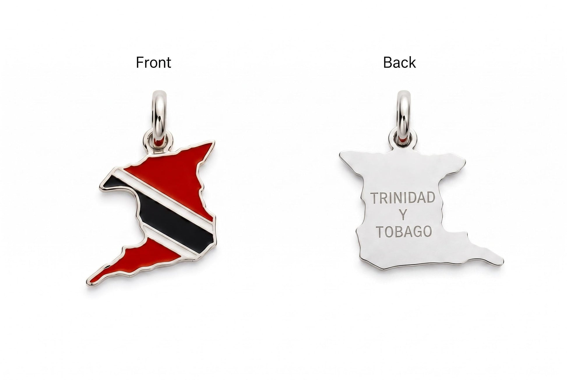 "Trinidad & Tobago Map" Pendant - 925 Sterling Silver