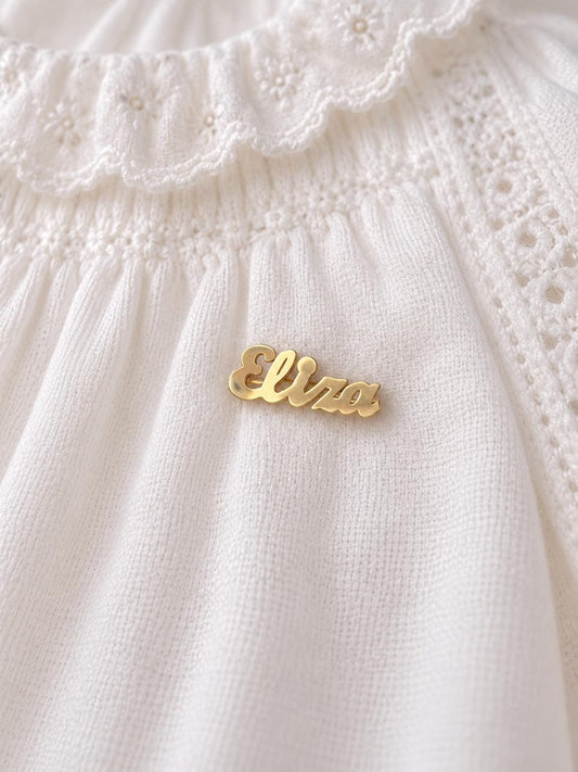 "Baby Name" Pin - 14k Solid Gold