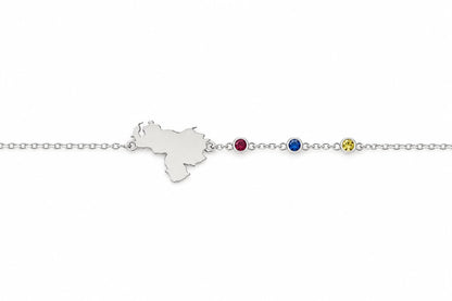 "Custom Country Map" Bracelet - 925 Sterling Silver