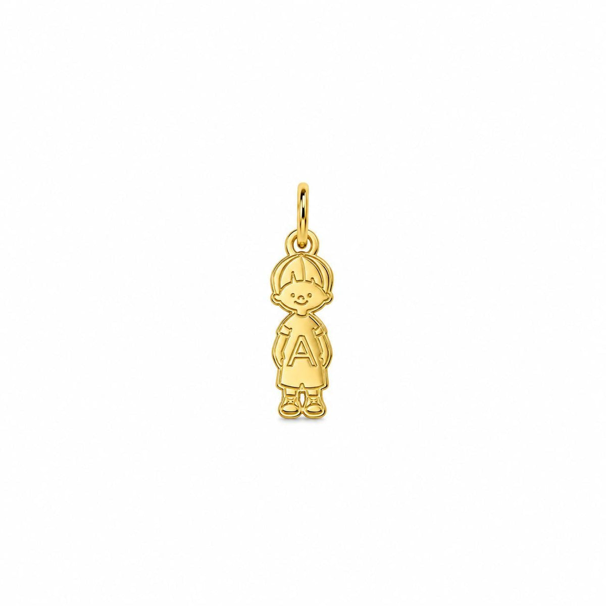 "Kid Initial Charm" Pendant - 14k Solid Gold