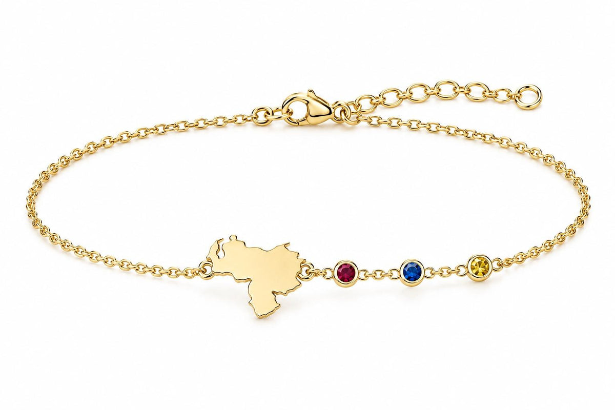 "Custom Country Map" Bracelet - 925 Sterling Silver