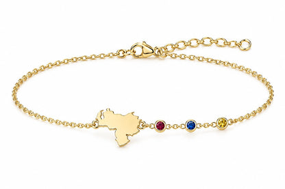 "Custom Country Map" Bracelet - 925 Sterling Silver